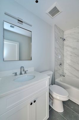 Bathroom, Interior, Marble Walls, Recessed Lighting