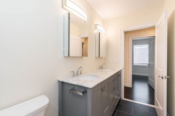 Bathroom, Dual Sink Vanities, Interior, Wood Texture Flooring