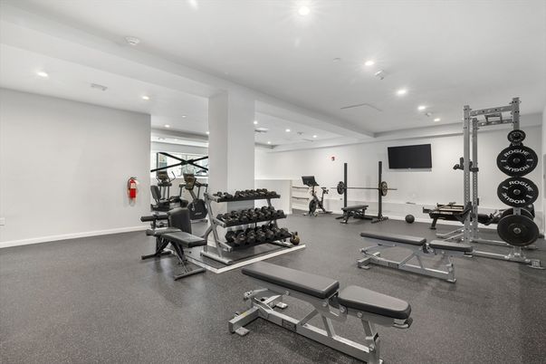 Fitness Equipment, Gym, Interior, Recessed Lighting