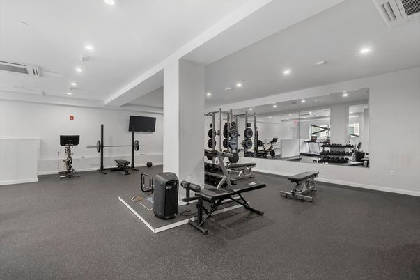 Fitness Equipment, Gym, Interior, Recessed Lighting