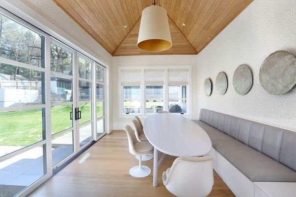 Dining room, Interior, Sun Room, Wooden Ceilings, Wood Texture Flooring