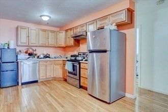 Interior, Kitchen, Stainless Steel Appliances, Wood Texture Flooring