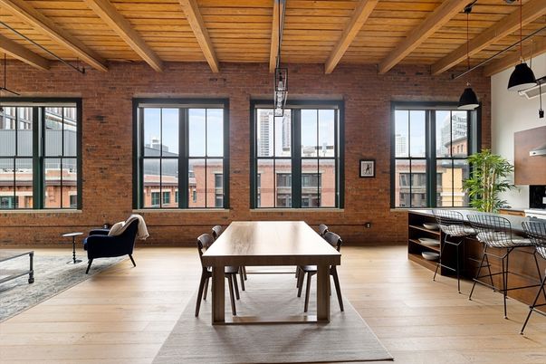 Dining room, Interior, Pendant Lights, Stone Walls, Wooden Beams, Wooden Ceilings, Wood Texture Flooring
