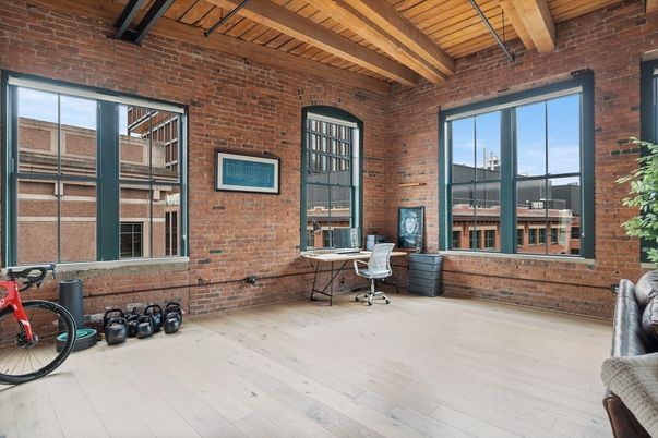 Home Office, Interior, Stone Walls, Wooden Beams, Wooden Ceilings, Wood Texture Flooring