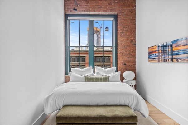 Bedroom, Interior, Stone Walls, Wood Texture Flooring
