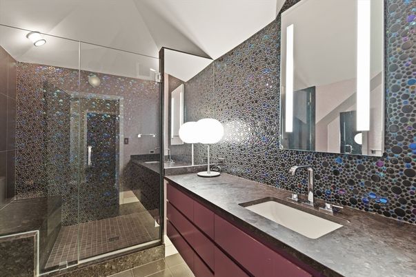 Bathroom, Dual Sink Vanities, Glass Shower, Interior