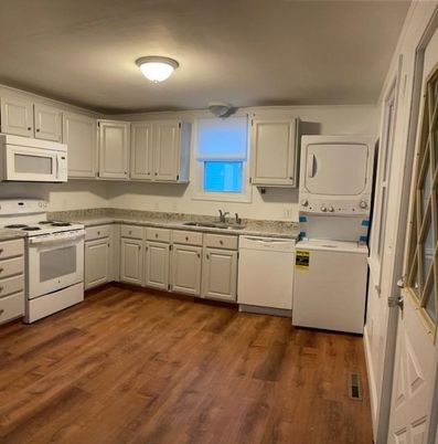 Interior, Kitchen, Washer, Wood Texture Flooring