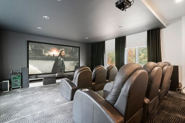 Home Theatre Room, Interior, Projection Screen, Recessed Lighting, Theatre Room