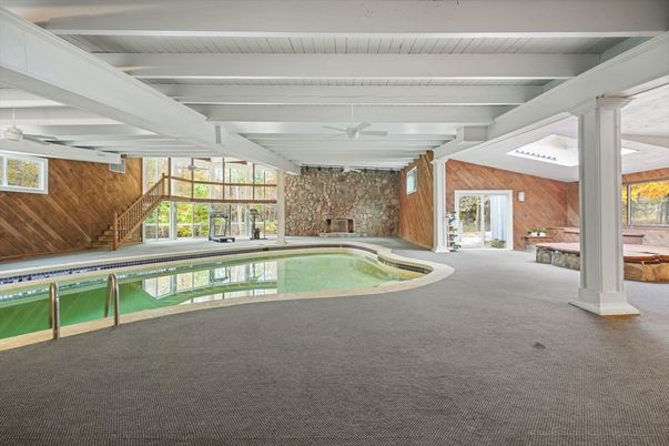 Interior, Pool, Stone Walls, Wooden Walls