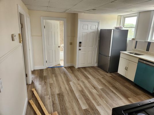 Interior, Kitchen, Wood Texture Flooring