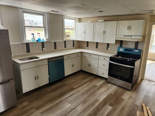 Interior, Kitchen, Wood Texture Flooring