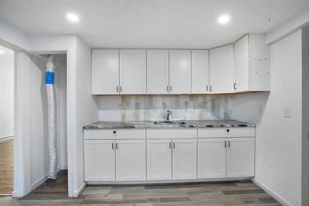 Interior, Kitchen, Recessed Lighting, Wood Texture Flooring