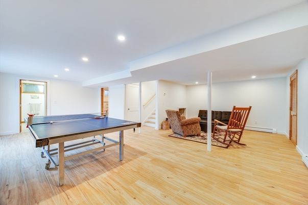 Game Room, Interior, Recessed Lighting, Wood Texture Flooring