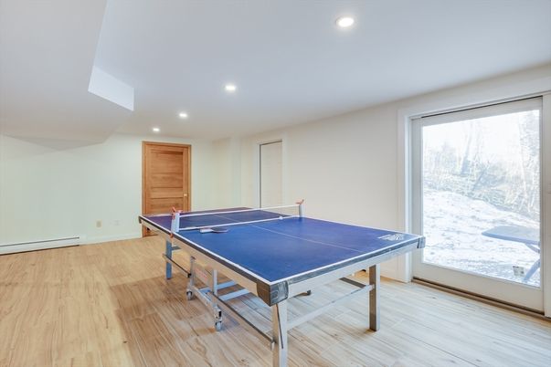 Game Room, Interior, Recessed Lighting, Wood Texture Flooring