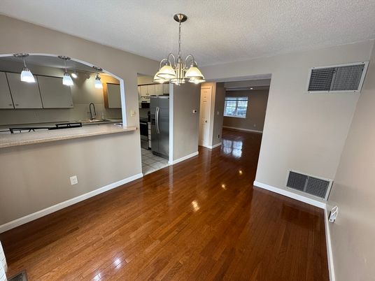 Interior, Kitchen, Pendant Lights, Wood Texture Flooring