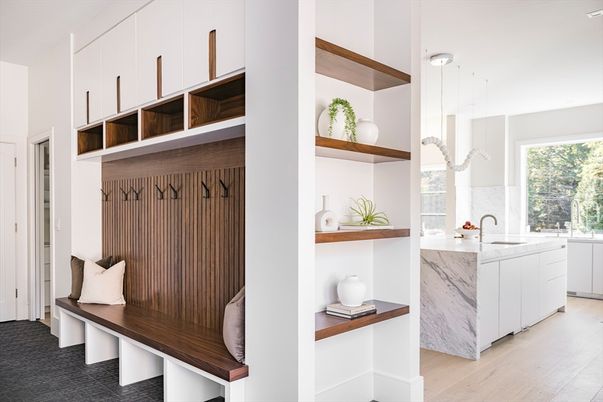 Interior, Kitchen, Pendant Lights, Wood Texture Flooring