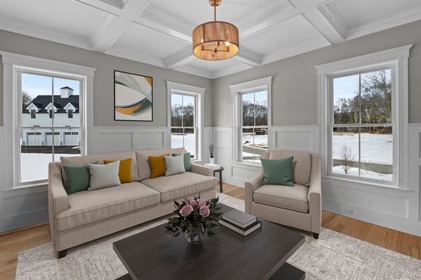 Interior, Living room, Pendant Lights, Wood Texture Flooring