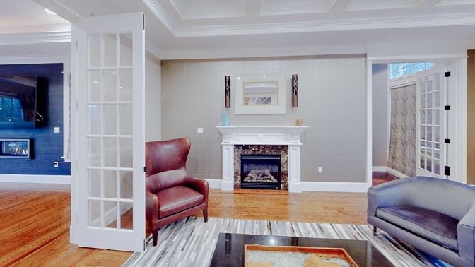 Fireplace, Interior, Wood Texture Flooring