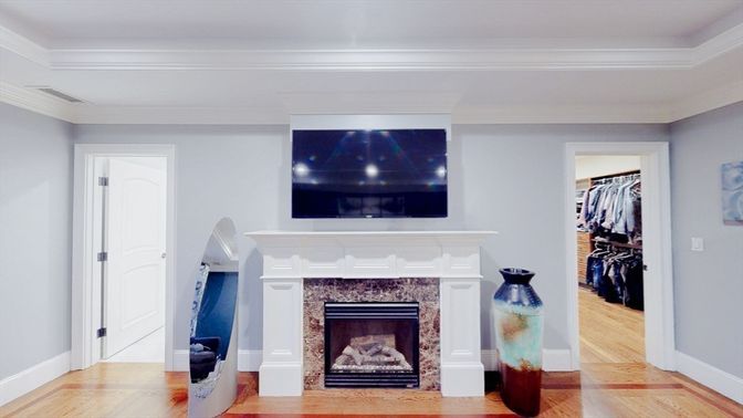 Fireplace, Interior, Wood Texture Flooring