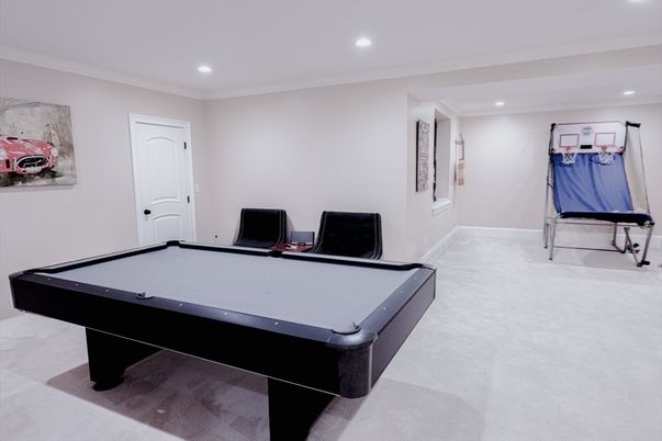 Billiard Table, Game Room, Interior, Recessed Lighting