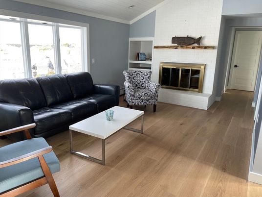 Fireplace, Interior, Living room, Stone Walls, Wood Texture Flooring
