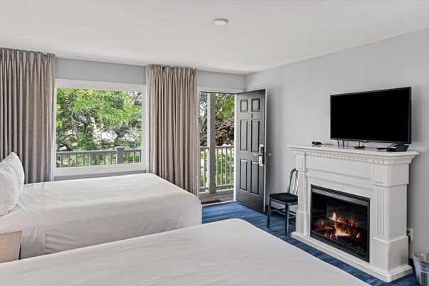 Bedroom, Fireplace, Interior, Wood Texture Flooring