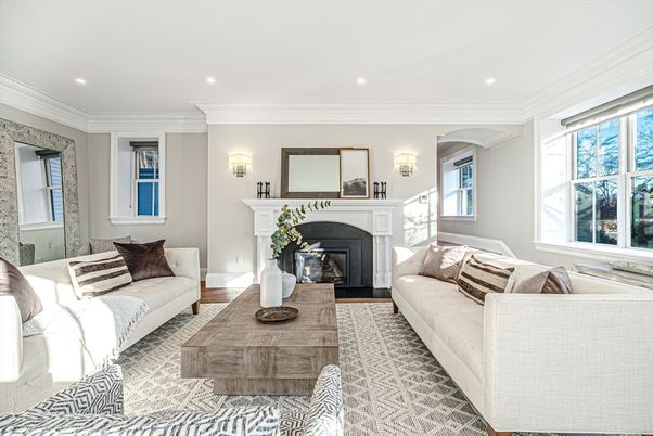 Fireplace, Interior, Living room, Recessed Lighting
