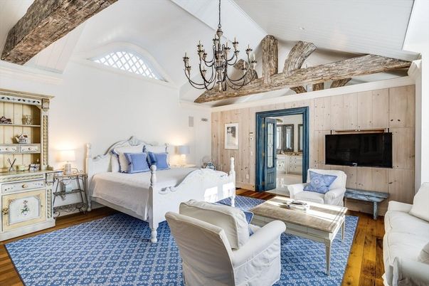 Bedroom, Chandelier, Interior, Wood Texture Flooring