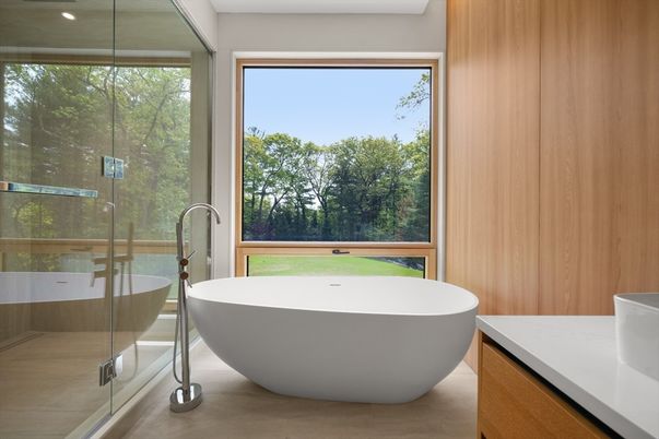 Bathroom, Free Standing Baths, Glass Shower, Interior