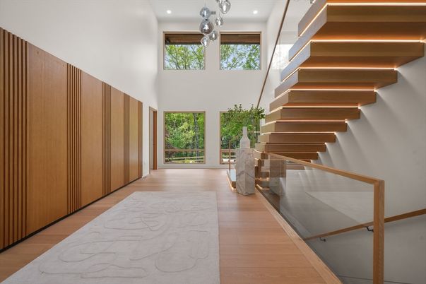 Interior, Pendant Lights, Recessed Lighting, Wood Texture Flooring