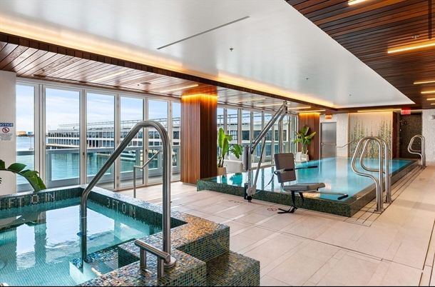 Interior, Pool, Recessed Lighting, Water, Wooden Ceilings