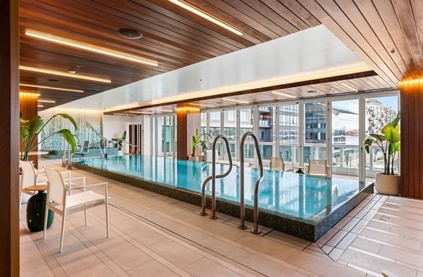 Interior, Pool, Recessed Lighting, Wooden Ceilings