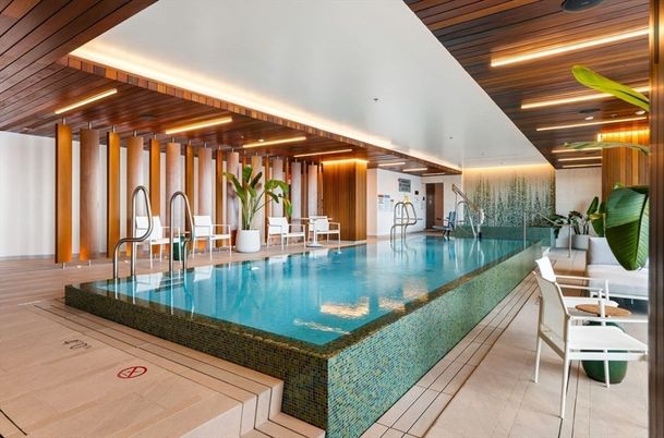 Interior, Pool, Recessed Lighting, Wooden Ceilings