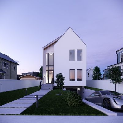 Exterior, Facade, Modern