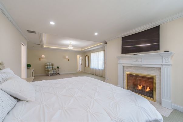 Bedroom, Fireplace, Interior, Recessed Lighting