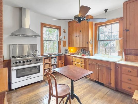 Interior, Kitchen, Stainless Steel Appliances, Wood Texture Flooring