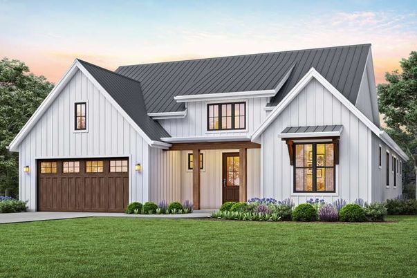Attached, Exterior, Facade, Farmhouse