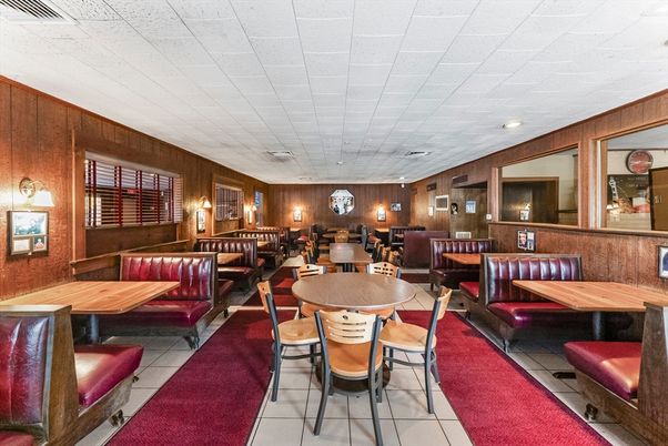 Dining room, Interior, Recessed Lighting, Wooden Walls