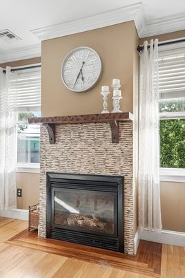 Fireplace, Interior, Wood Texture Flooring