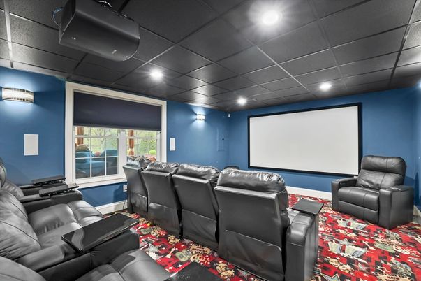 Home Theatre Room, Interior, Projection Screen, Recessed Lighting, Theatre Room
