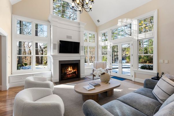 Chandelier, Fireplace, Interior, Living room, Wood Texture Flooring