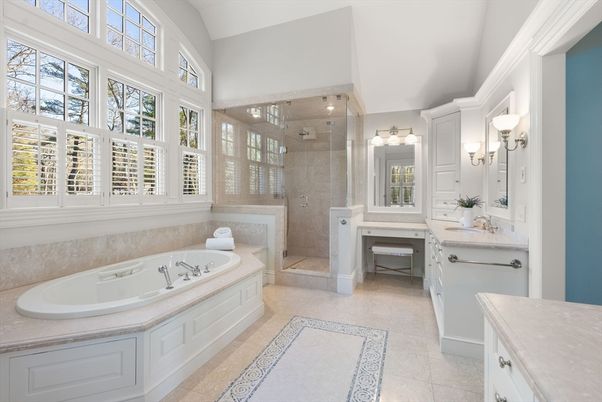 Bathroom, Dual Sink Vanities, Glass Shower, Interior
