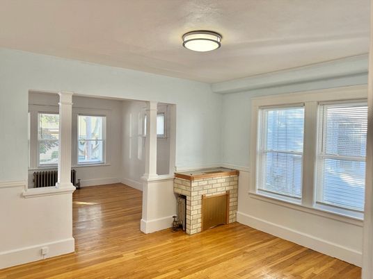 Empty room, Fireplace, Interior, Wood Texture Flooring
