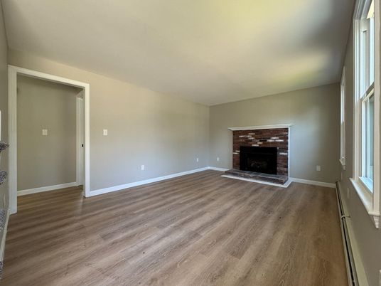 Empty room, Fireplace, Interior, Wood Texture Flooring
