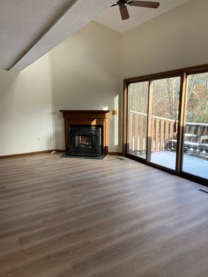 Empty room, Fireplace, Interior, Wood Texture Flooring