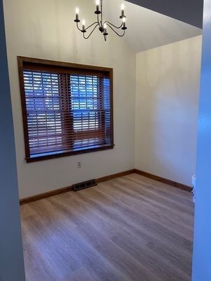 Chandelier, Empty room, Interior, Wood Texture Flooring