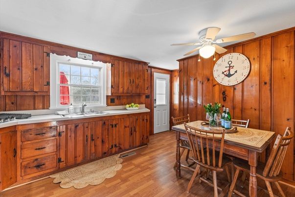 Dining room, Interior, Kitchen, Wood Texture Flooring, Wooden Walls