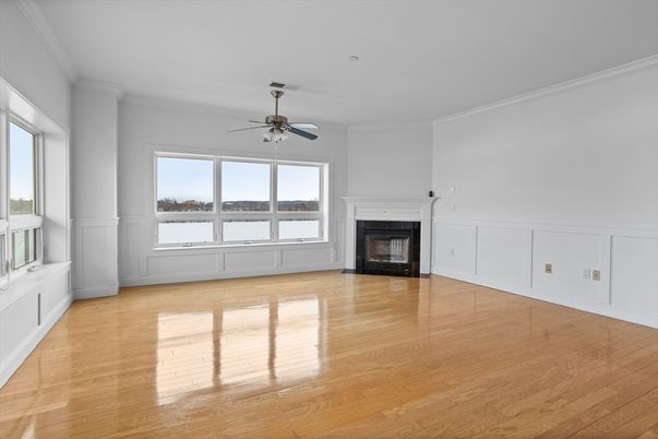 Empty room, Fireplace, Interior, Wood Texture Flooring