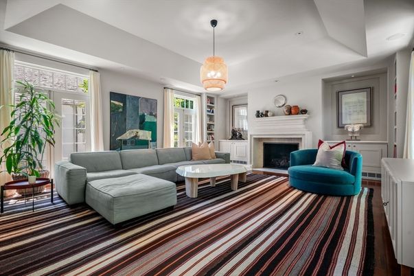 Fireplace, Interior, Living room, Pendant Lights, Recessed Lighting