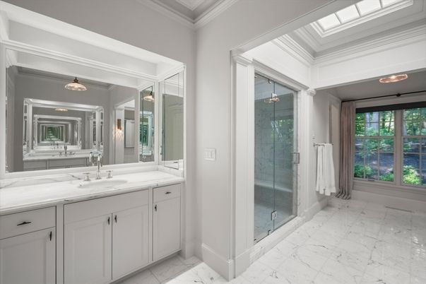 Bathroom, Glass Shower, Interior, Marble
